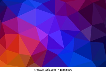 Light blue, red polygonal illustration, which consist of triangles. Triangular design for your business. Geometric background in Origami style with gradient.
