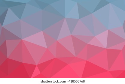 Light blue, red polygonal illustration, which consist of triangles. Triangular design for your business. Geometric background in Origami style with gradient.