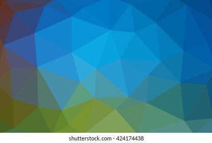 Light blue, red polygonal illustration, which consist of triangles. Triangular design for your business. Geometric background in Origami style with gradient.
