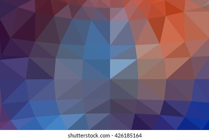 Light blue, red polygonal illustration, which consist of triangles. Triangular design for your business. Geometric background in Origami style with gradient.