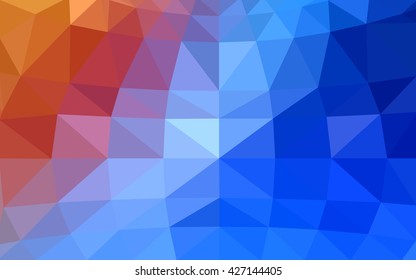 Light blue, red polygonal illustration, which consist of triangles. Triangular design for your business. Geometric background in Origami style with gradient.