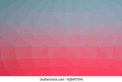 Light blue, red polygonal illustration, which consist of triangles. Triangular design for your business. Geometric background in Origami style with gradient.