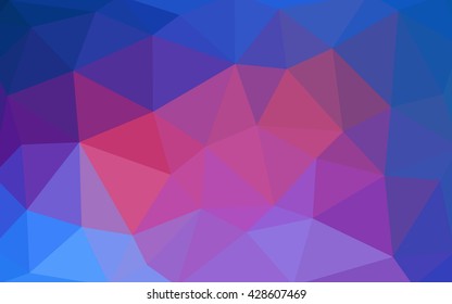 Light blue, red polygonal illustration, which consist of triangles. Triangular design for your business. Geometric background in Origami style with gradient.