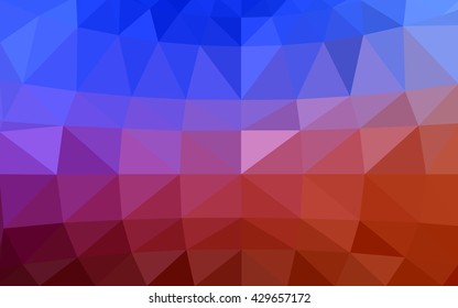 Light blue, red polygonal illustration, which consist of triangles. Triangular design for your business. Geometric background in Origami style with gradient.