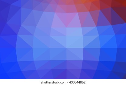 Light blue, red polygonal illustration, which consist of triangles. Triangular design for your business. Geometric background in Origami style with gradient.