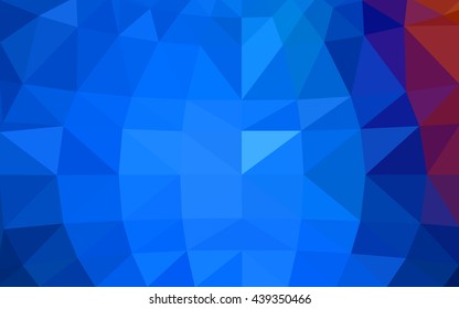 Light blue, red polygonal illustration, which consist of triangles. Triangular design for your business. Geometric background in Origami style with gradient.