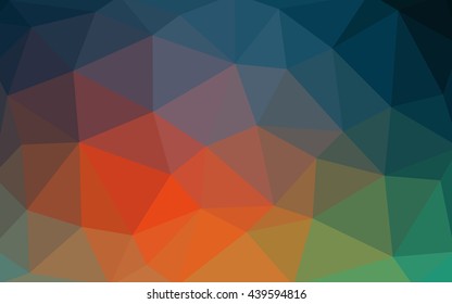 Light blue, red polygonal illustration, which consist of triangles. Triangular design for your business. Geometric background in Origami style with gradient.