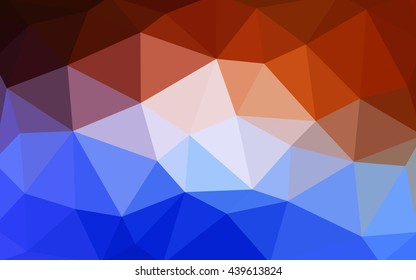 Light blue, red polygonal illustration, which consist of triangles. Triangular design for your business. Geometric background in Origami style with gradient.