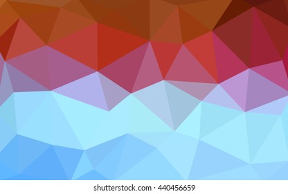 Light blue, red polygonal illustration, which consist of triangles. Triangular design for your business. Geometric background in Origami style with gradient.
