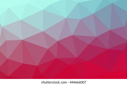 Light blue, red polygonal illustration, which consist of triangles. Triangular design for your business. Geometric background in Origami style with gradient.