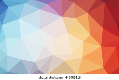 Light blue, red polygonal illustration, which consist of triangles. Triangular design for your business. Geometric background in Origami style with gradient.