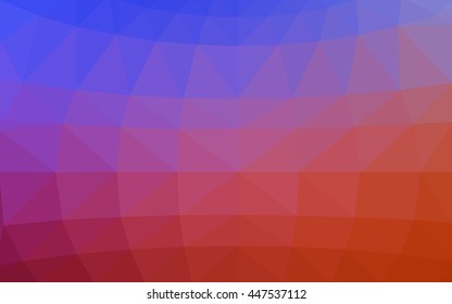 Light blue, red polygonal illustration, which consist of triangles. Triangular design for your business. Geometric background in Origami style with gradient.