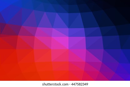 Light blue, red polygonal illustration, which consist of triangles. Triangular design for your business. Geometric background in Origami style with gradient.