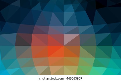 Light blue, red polygonal illustration, which consist of triangles. Triangular design for your business. Geometric background in Origami style with gradient.
