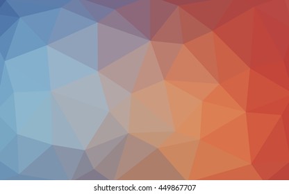 Light blue, red polygonal illustration, which consist of triangles. Triangular design for your business. Geometric background in Origami style with gradient.
