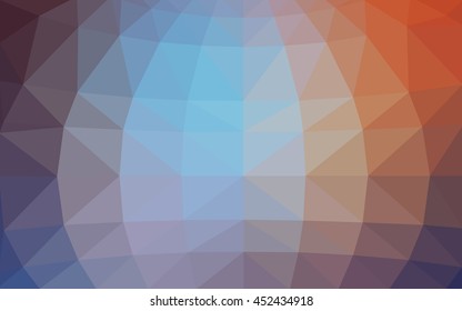 Light blue, red polygonal illustration, which consist of triangles. Triangular design for your business. Geometric background in Origami style with gradient.
