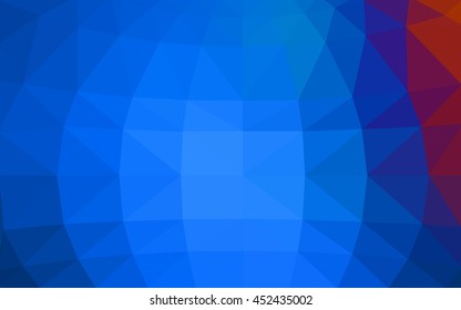 Light blue, red polygonal illustration, which consist of triangles. Triangular design for your business. Geometric background in Origami style with gradient.