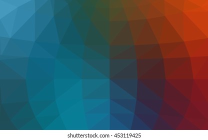 Light blue, red polygonal illustration, which consist of triangles. Triangular design for your business. Geometric background in Origami style with gradient.