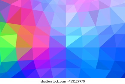 Light blue, red polygonal illustration, which consist of triangles. Triangular design for your business. Geometric background in Origami style with gradient.