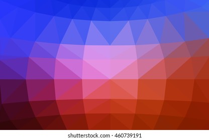 Light blue, red polygonal illustration, which consist of triangles. Triangular design for your business. Geometric background in Origami style with gradient.