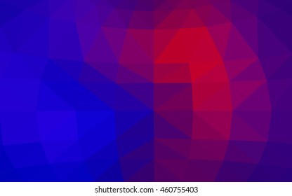 Light blue, red polygonal illustration, which consist of triangles. Triangular design for your business. Geometric background in Origami style with gradient.