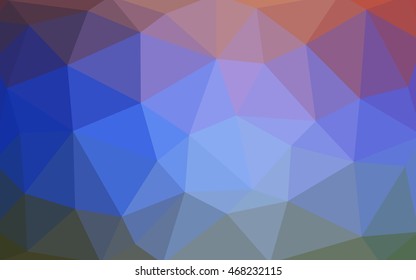 Light blue, red polygonal illustration, which consist of triangles. Triangular design for your business. Geometric background in Origami style with gradient.