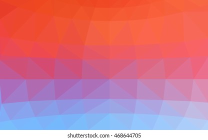 Light blue, red polygonal illustration, which consist of triangles. Triangular design for your business. Geometric background in Origami style with gradient.