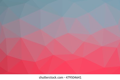 Light blue, red polygonal illustration, which consist of triangles. Triangular design for your business. Geometric background in Origami style with gradient.