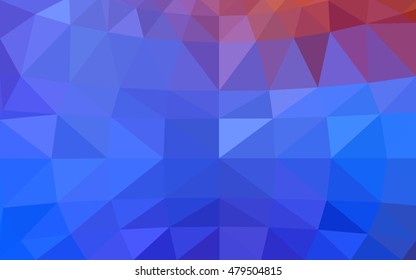 Light blue, red polygonal illustration, which consist of triangles. Triangular design for your business. Geometric background in Origami style with gradient.