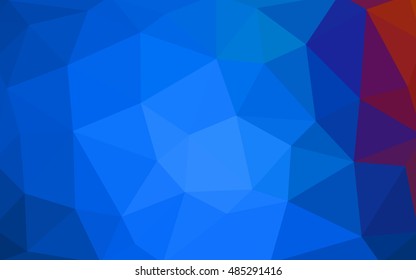Light blue, red polygonal illustration, which consist of triangles. Triangular design for your business. Geometric background in Origami style with gradient.