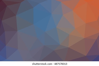Light blue, red polygonal illustration, which consist of triangles. Triangular design for your business. Geometric background in Origami style with gradient.