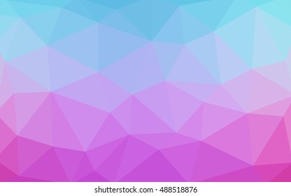 Light blue, red polygonal illustration, which consist of triangles. Triangular design for your business. Geometric background in Origami style with gradient.