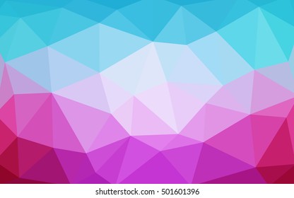 Light blue, red polygonal illustration, which consist of triangles. Triangular design for your business. Geometric background in Origami style with gradient.