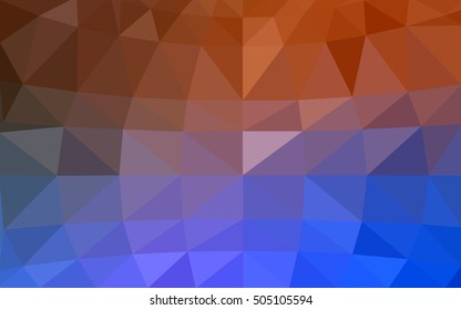 Light blue, red polygonal illustration, which consist of triangles. Triangular design for your business. Geometric background in Origami style with gradient.