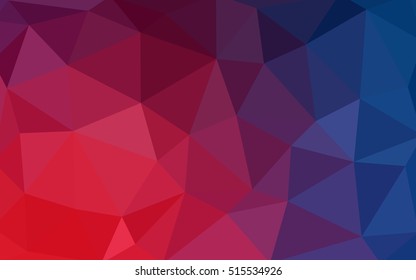 Light blue, red polygonal illustration, which consist of triangles. Triangular design for your business. Geometric background in Origami style with gradient.