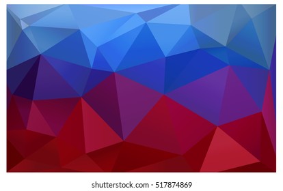 Light Blue Red polygonal illustration, which consist of triangles. Triangular design for your business. Creative geometric background in Origami style with gradient