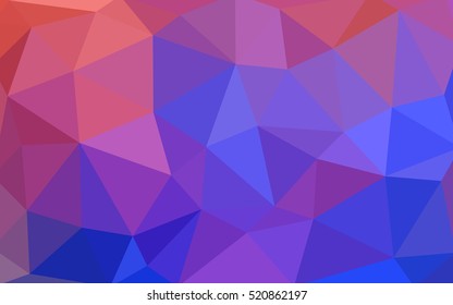 Light blue, red polygonal illustration, which consist of triangles. Triangular design for your business. Geometric background in Origami style with gradient.