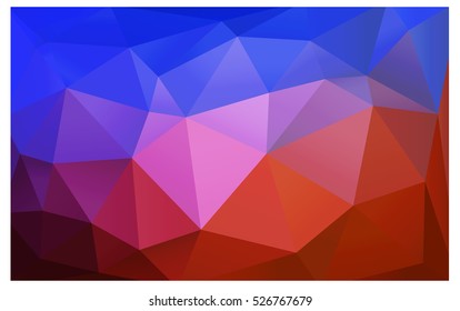Light Blue Red polygonal illustration, which consist of triangles. Triangular design for your business. Creative geometric background in Origami style with gradient