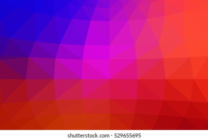 Light blue, red polygonal illustration, which consist of triangles. Triangular design for your business. Geometric background in Origami style with gradient.