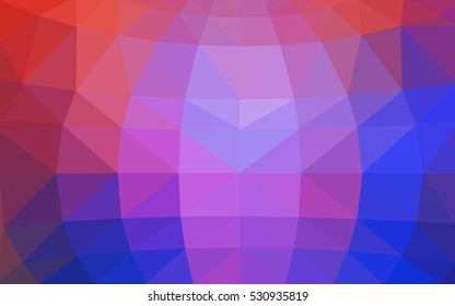 Light blue, red polygonal illustration, which consist of triangles. Triangular design for your business. Geometric background in Origami style with gradient.