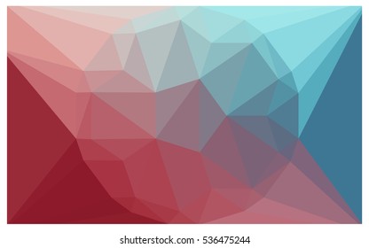 Light Blue Red polygonal illustration, which consist of triangles. Triangular pattern for your business design. Geometric background in Origami style with gradient. 