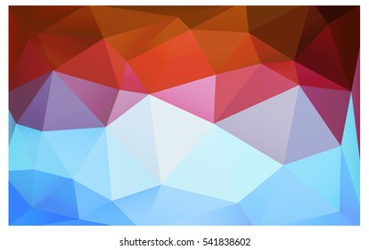 Light Blue Red polygonal illustration, which consist of triangles. Triangular pattern for your business design. Geometric background in Origami style with gradient. 