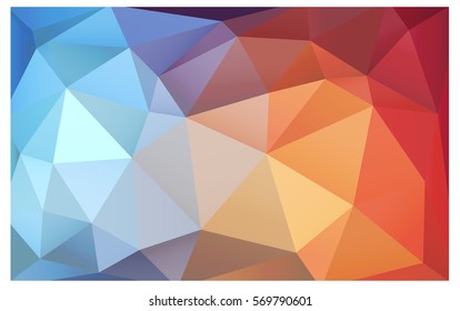 Light Blue Red polygonal illustration, which consist of triangles. Triangular design for your business. Creative geometric background in Origami style with gradient