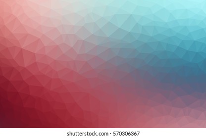 Light Blue Red polygonal illustration, which consist of triangles. Triangular pattern for your business design. Geometric background in Origami style with gradient. 