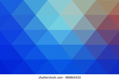 Light blue, red triangle mosaic template. A completely new color illustration in a vague style. The template can be used as a background for cell phones.