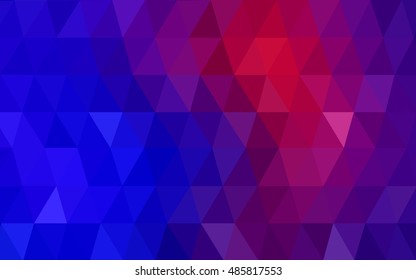 Light blue, red triangle mosaic template. Colorful illustration in abstract style with gradient. A completely new template for your business design.
