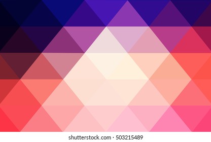 Light blue, red triangle mosaic template. An elegant bright illustration with gradient. The template can be used as a background for cell phones.
