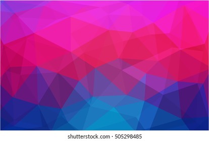 Light blue, red triangle mosaic template. A vague abstract illustration with gradient. Brand-new style for your business design.