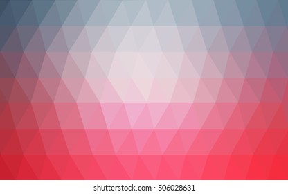 Light blue, red triangle mosaic pattern. Modern geometrical abstract illustration with gradient. The best triangular design for your business.