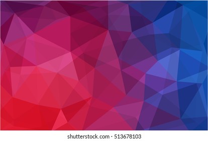 hellblauer, roter Dreieck-Mosaikhintergrund. Kreative geometrische Illustration im Origami-Stil mit Farbverlauf. Das beste Dreiecksdesign für Ihr Unternehmen.